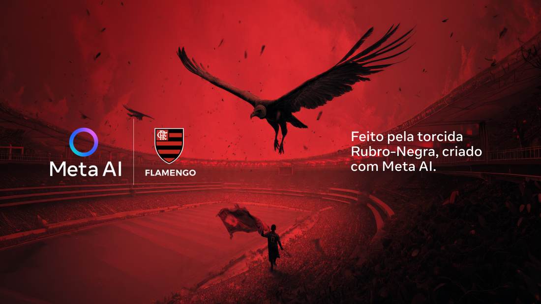 Arte digital: urubu em vermelho, feito pela torcida rubro-negra