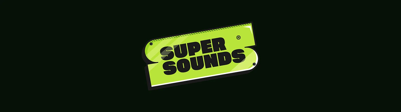 Placa Super Sounds em cena escura da campanha